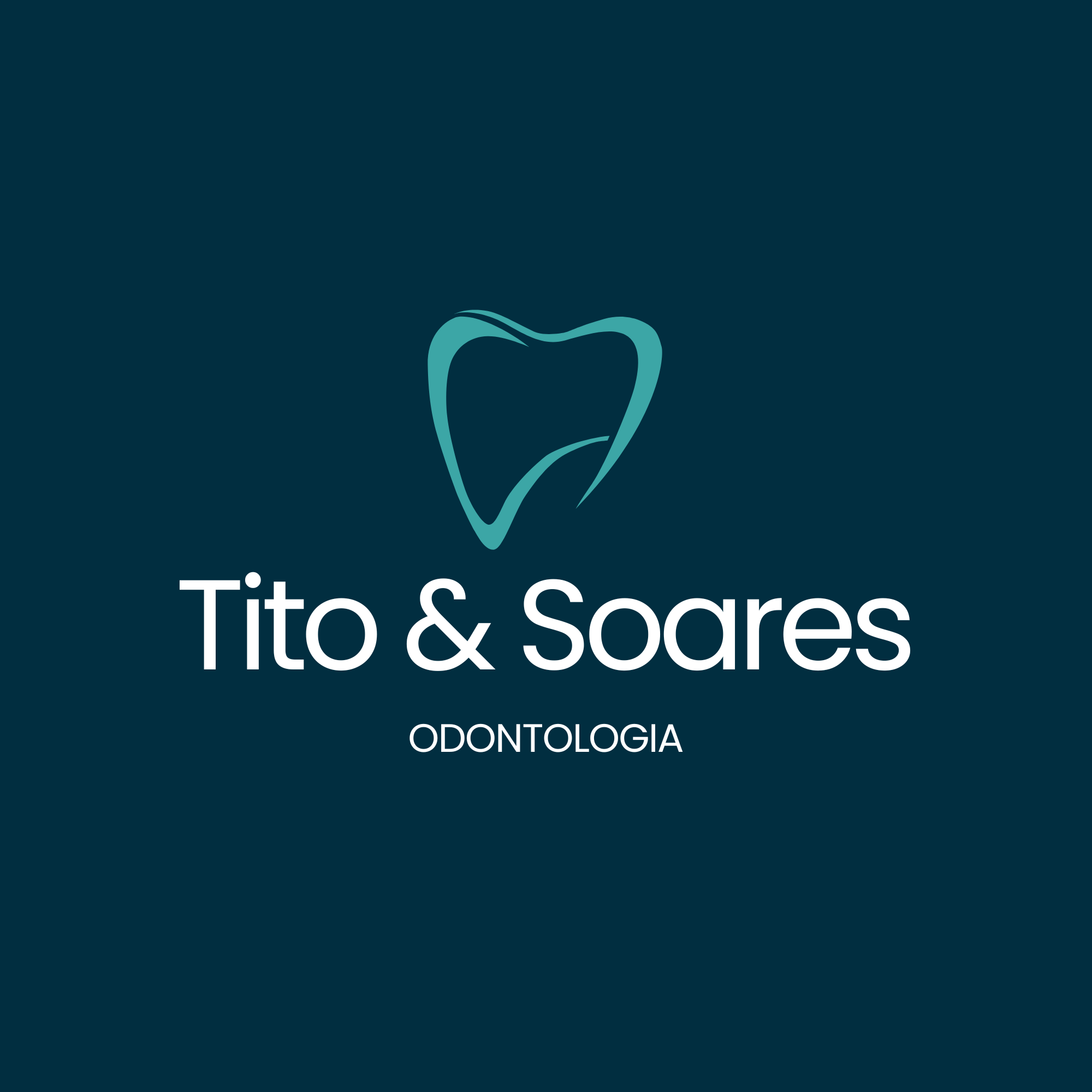 Logotipo minimalista dentista odontologia azul branco